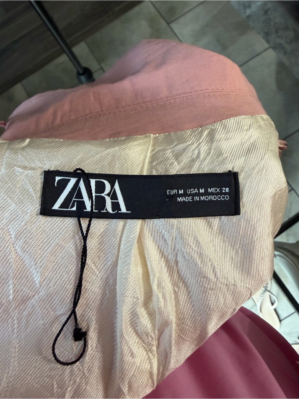 Zara Pink Open Front Longline Blazer Jacket Size M - Picture 6 of 6